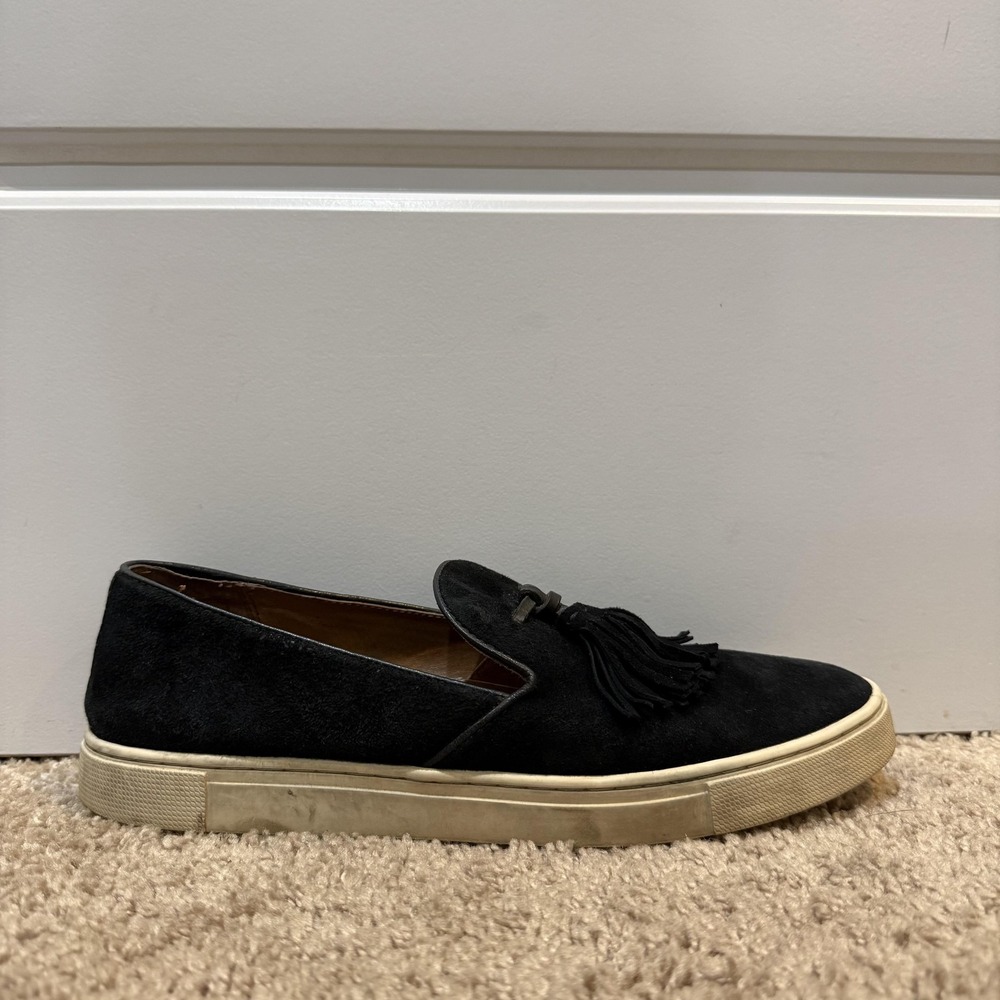 Frye Gemma Tassel Loafer Womens Size 8 Black Suede Slip On Casual Sneaker